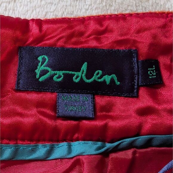 Boden Wool Pencil Mini Skirt Women's 12L Bright Orange Pockets - Picture 4 of 9